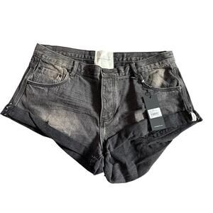 One Teaspoon Double Bass Black Bandits Low‎ Waist Denim Shorts Size 31 NEW